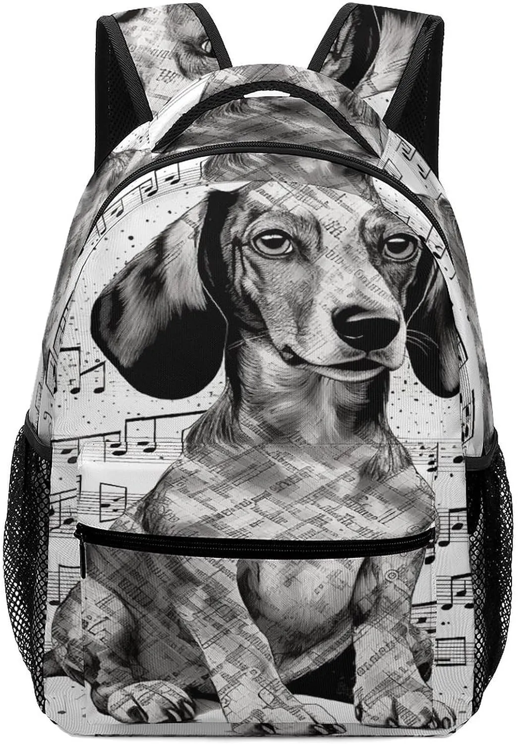 Small Backpacks Personalized Dachshund Music Notes Printing Travel Bag Lightweight Travel Backpack For Women Men