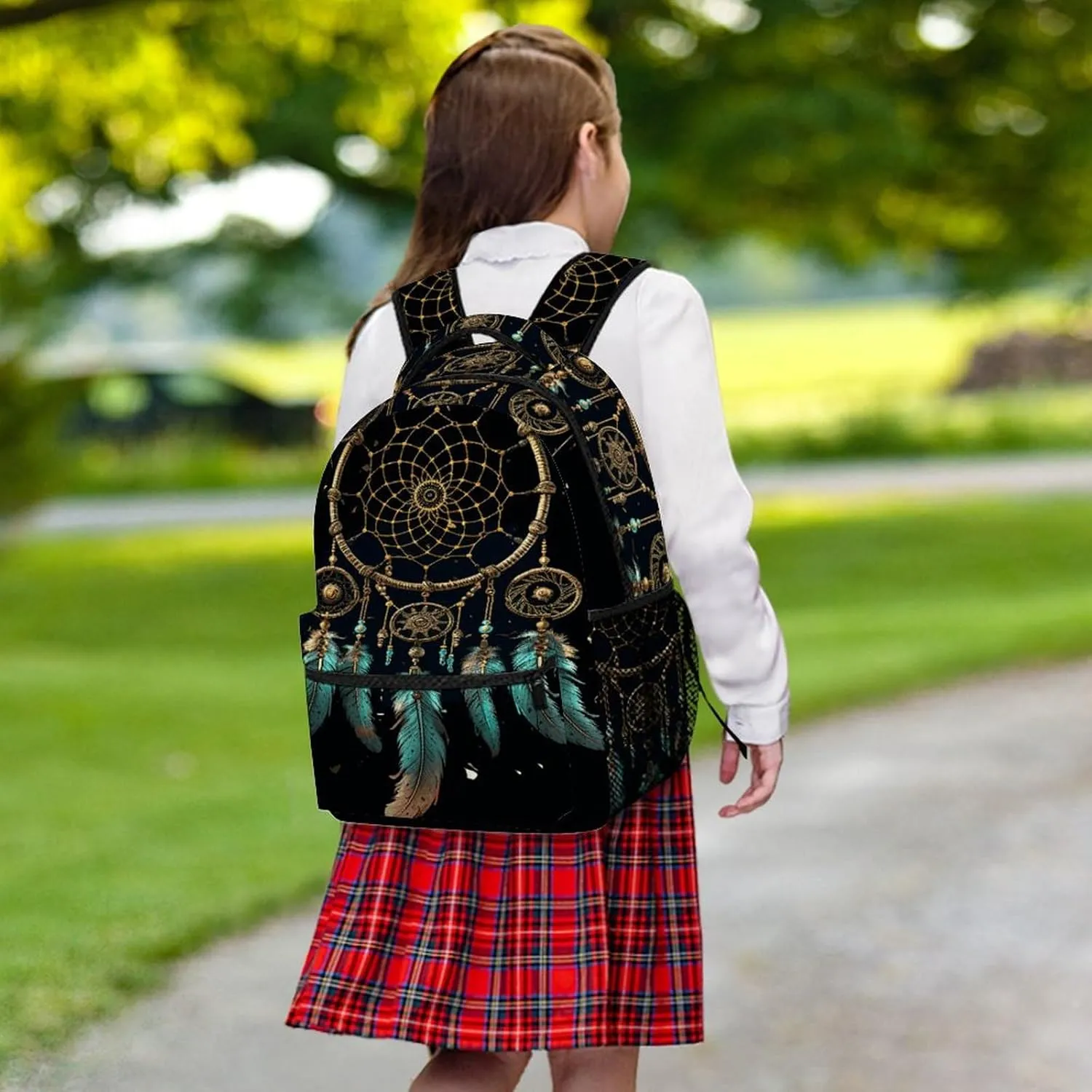 Small Backpacks Personalized Dark Dream Catcher Printing Travel Bag Lightweight Travel Backpack For Women Men
