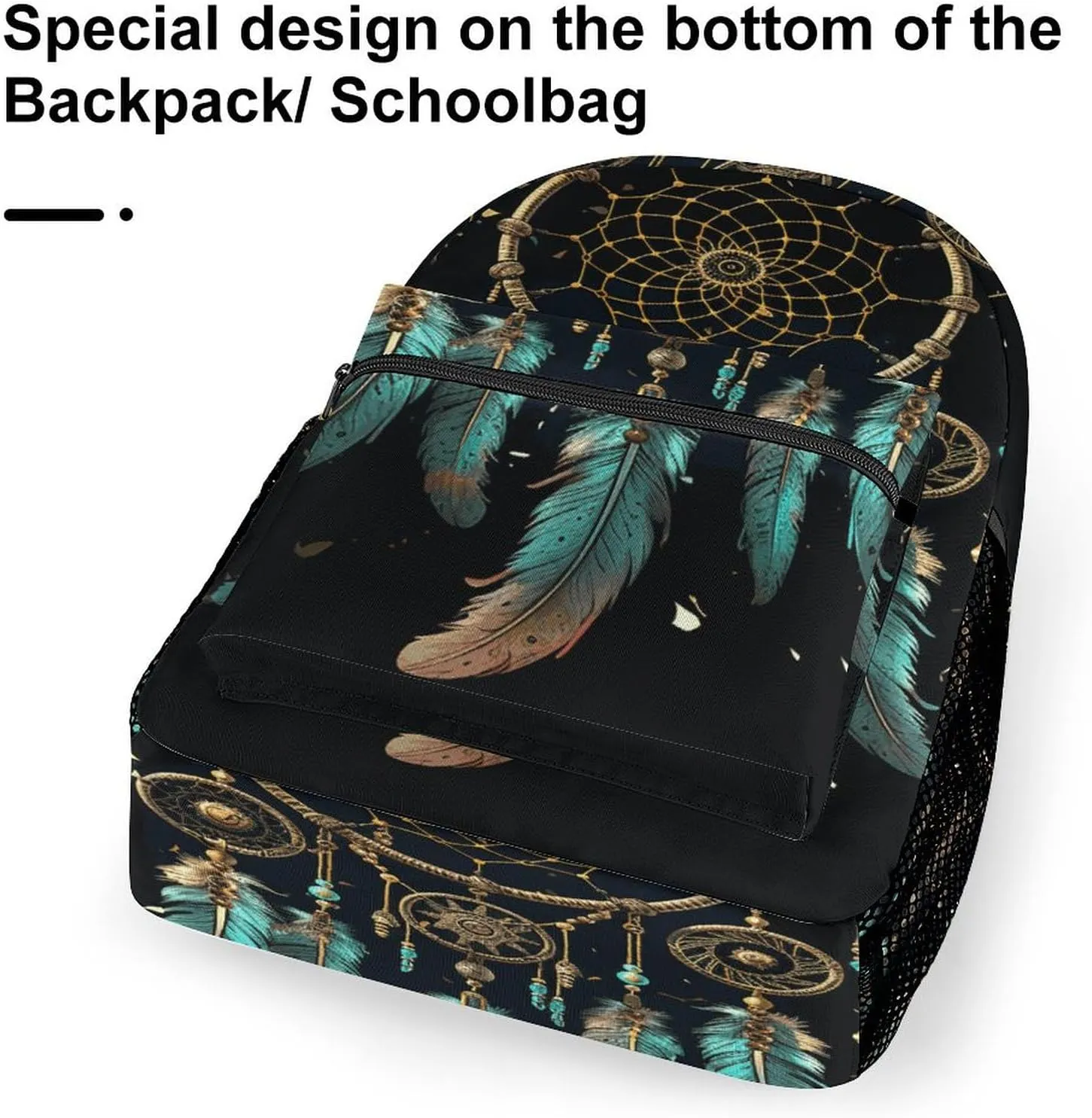 Small Backpacks Personalized Dark Dream Catcher Printing Travel Bag Lightweight Travel Backpack For Women Men