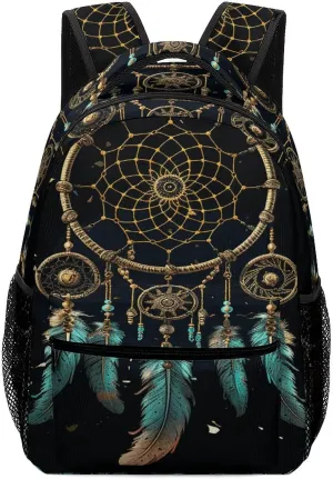 Small Backpacks Personalized Dark Dream Catcher Printing Travel Bag Lightweight Travel Backpack For Women Men
