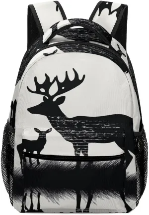 Small Backpacks Personalized Deer Printing Travel Bag Lightweight Travel Backpack For Women Men