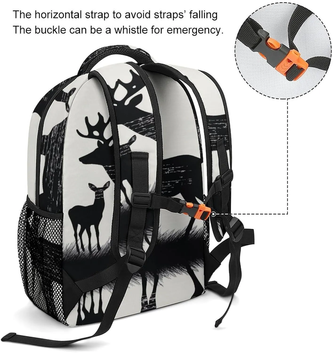 Small Backpacks Personalized Deer Printing Travel Bag Lightweight Travel Backpack For Women Men
