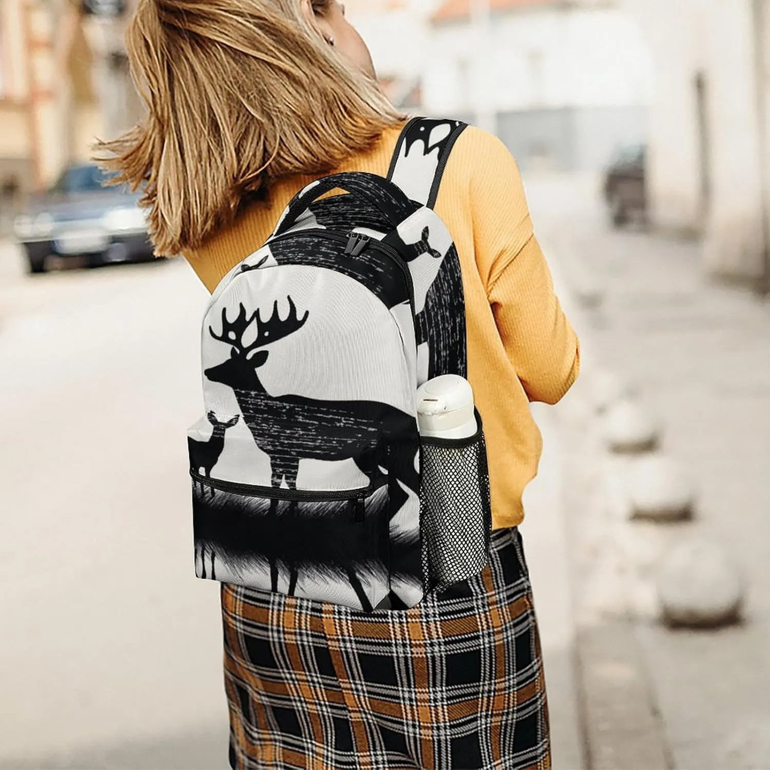 Small Backpacks Personalized Deer Printing Travel Bag Lightweight Travel Backpack For Women Men