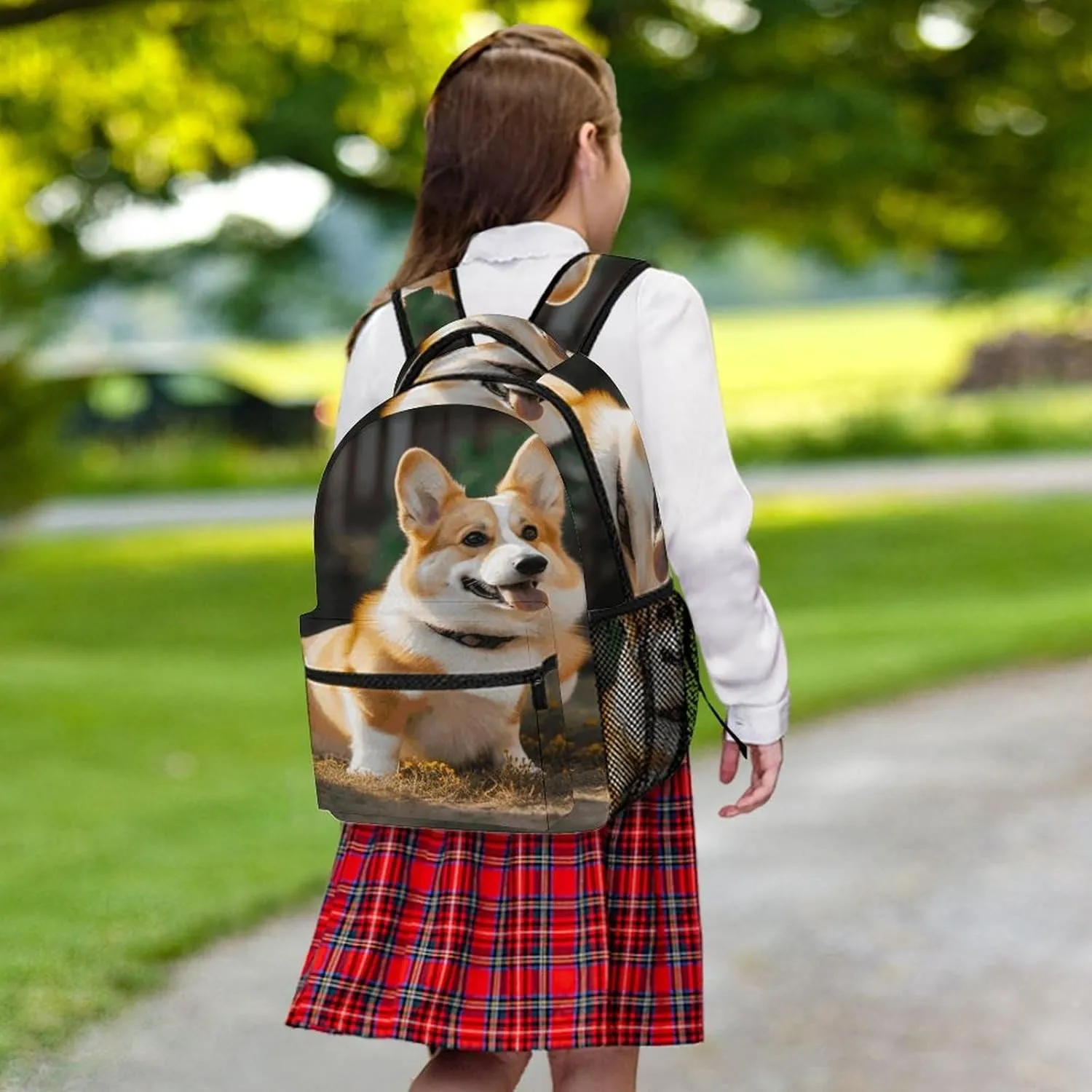 Small Backpacks Personalized Dog Corgi Printing Travel Bag Lightweight Travel Backpack For Women Men