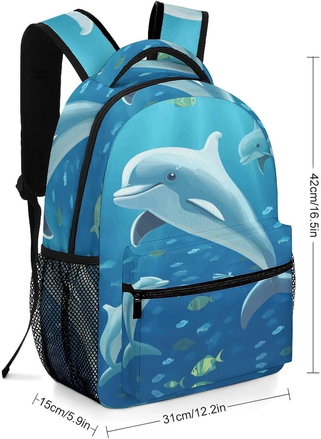 Small Backpacks Personalized Dolphin Printing Travel Bag Lightweight Travel Backpack For Women Men