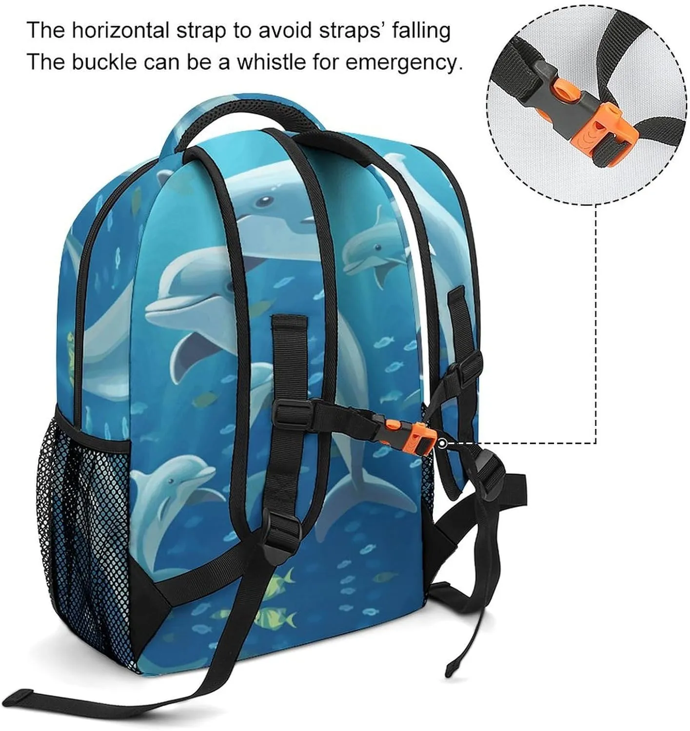 Small Backpacks Personalized Dolphin Printing Travel Bag Lightweight Travel Backpack For Women Men