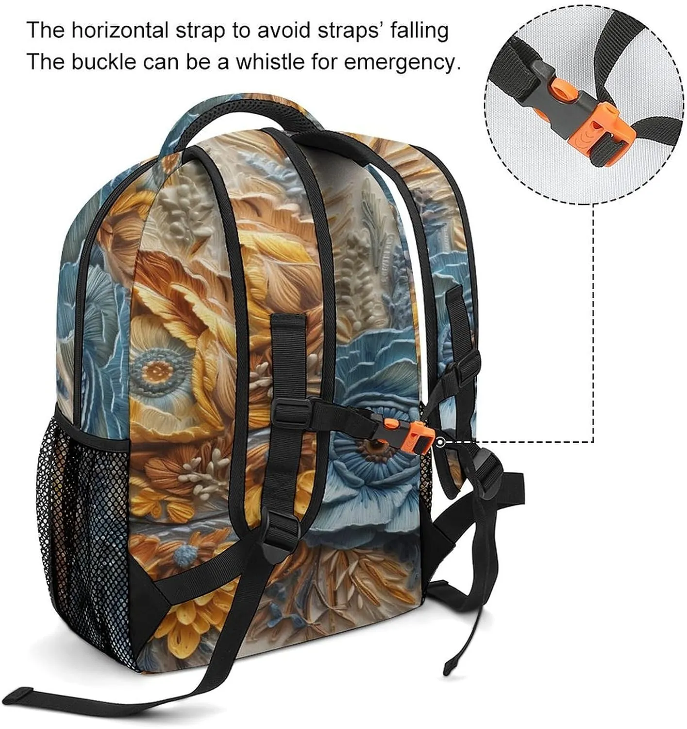 Small Backpacks Personalized Embroidered Flowers Printing Travel Bag Lightweight Travel Backpack For Women Men