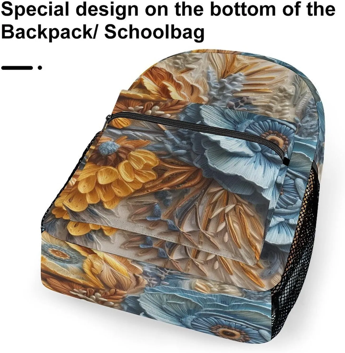 Small Backpacks Personalized Embroidered Flowers Printing Travel Bag Lightweight Travel Backpack For Women Men