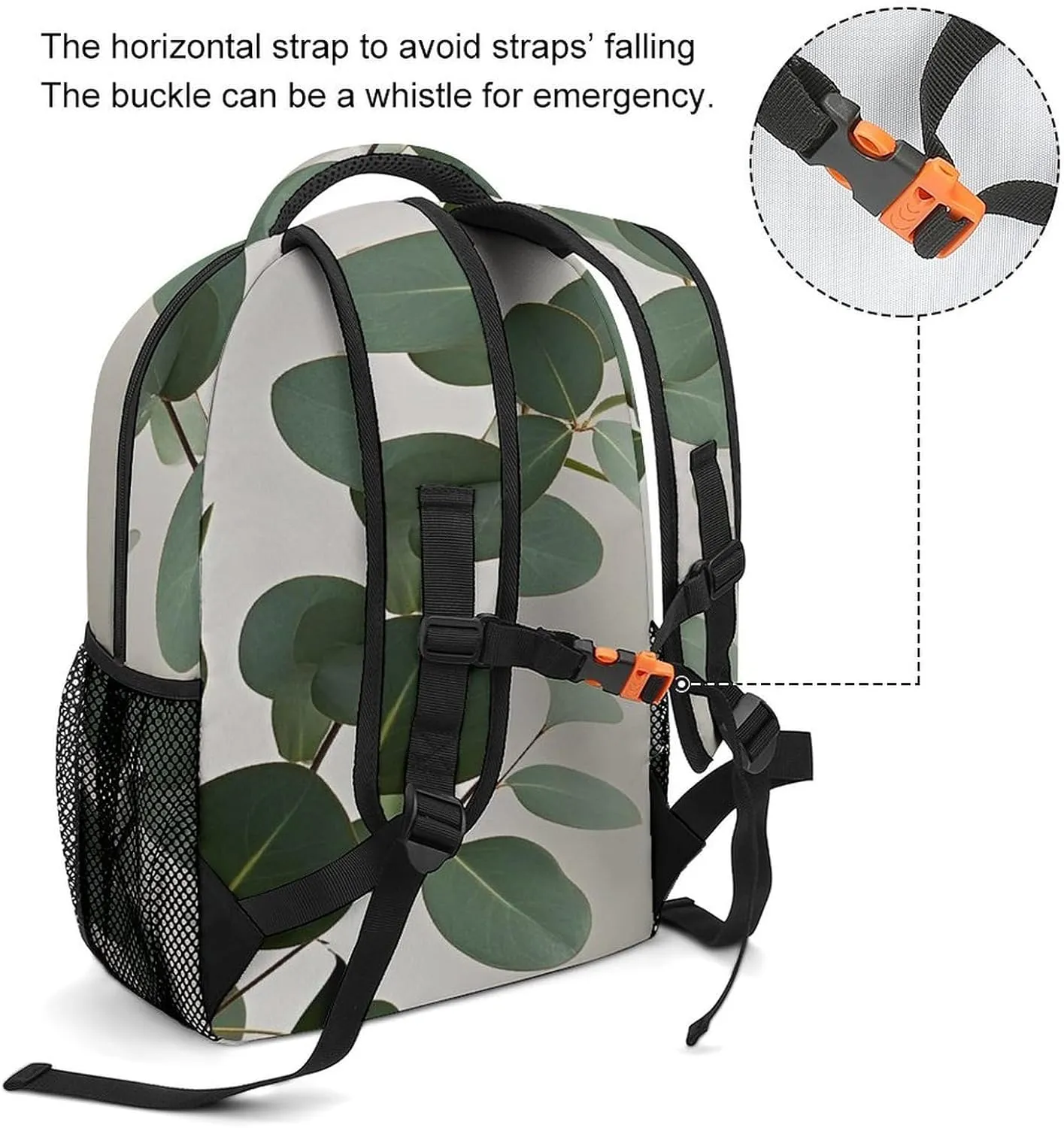 Small Backpacks Personalized Eucalyptus Leaves Printing Travel Bag Lightweight Travel Backpack For Women Men