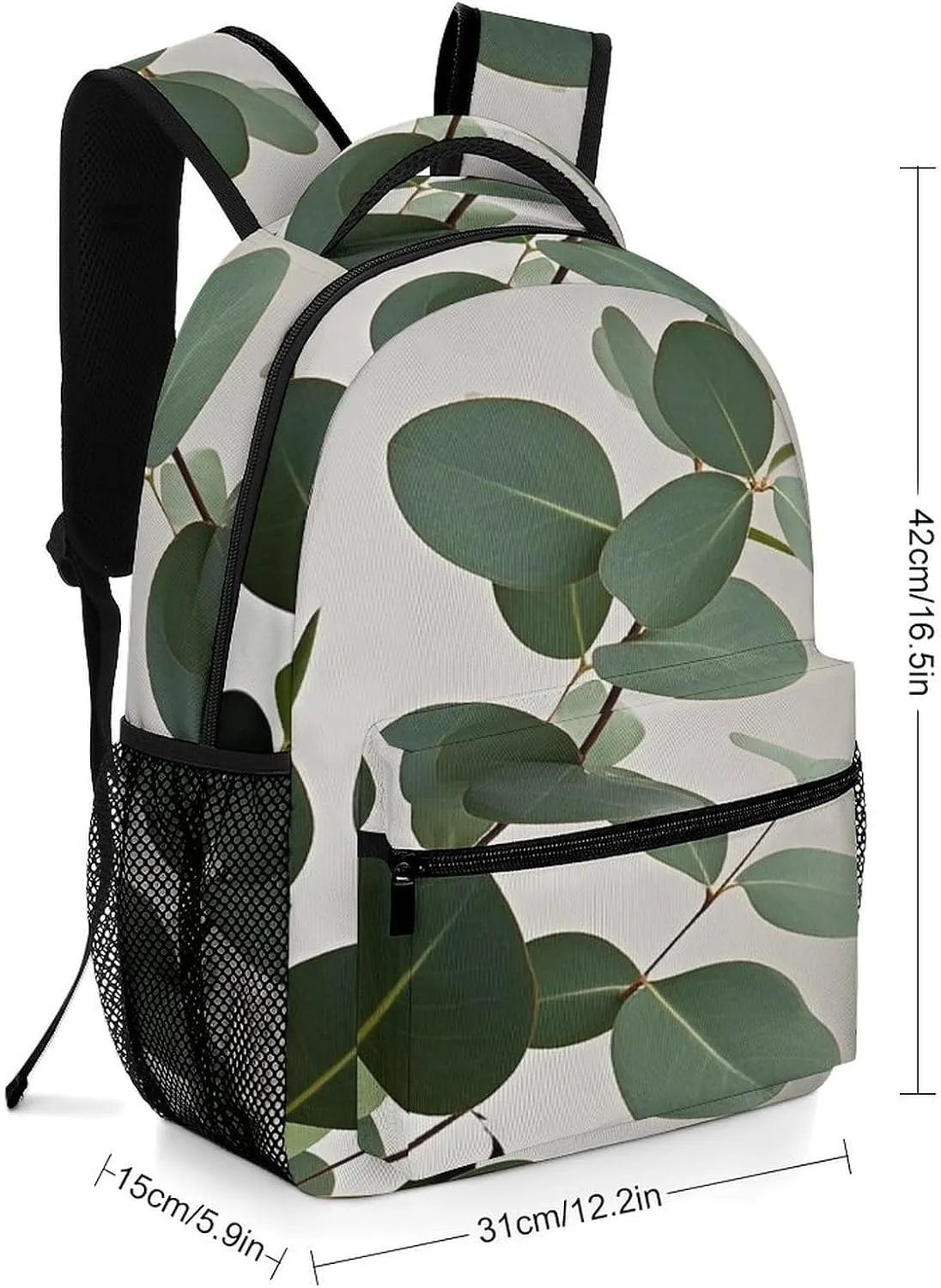 Small Backpacks Personalized Eucalyptus Leaves Printing Travel Bag Lightweight Travel Backpack For Women Men
