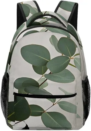 Small Backpacks Personalized Eucalyptus Leaves Printing Travel Bag Lightweight Travel Backpack For Women Men