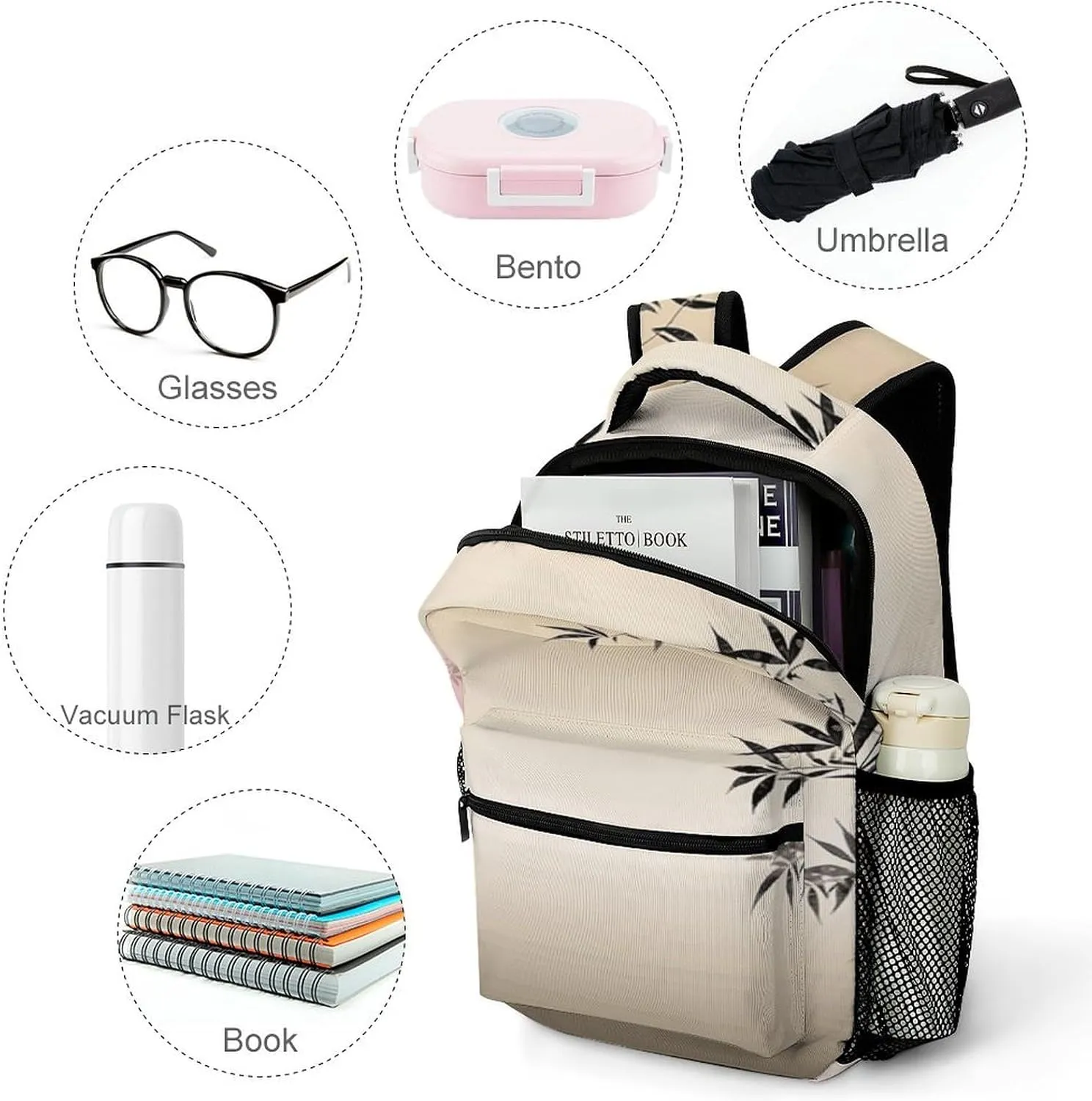 Small Backpacks Personalized Flower Printing Travel Bag Lightweight Travel Backpack For Women Men