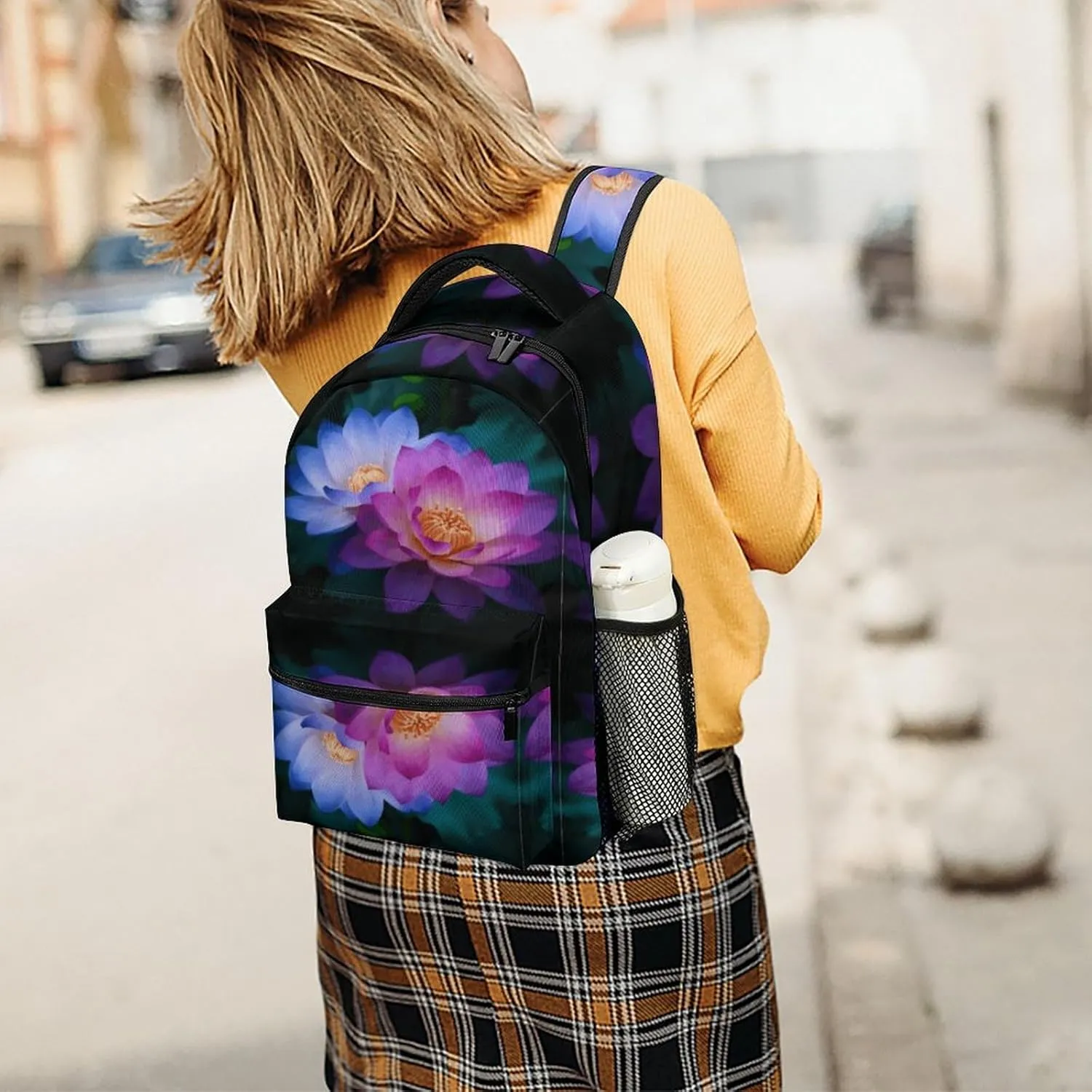 Small Backpacks Personalized Flower Printing Travel Bag Lightweight Travel Backpack For Women Men