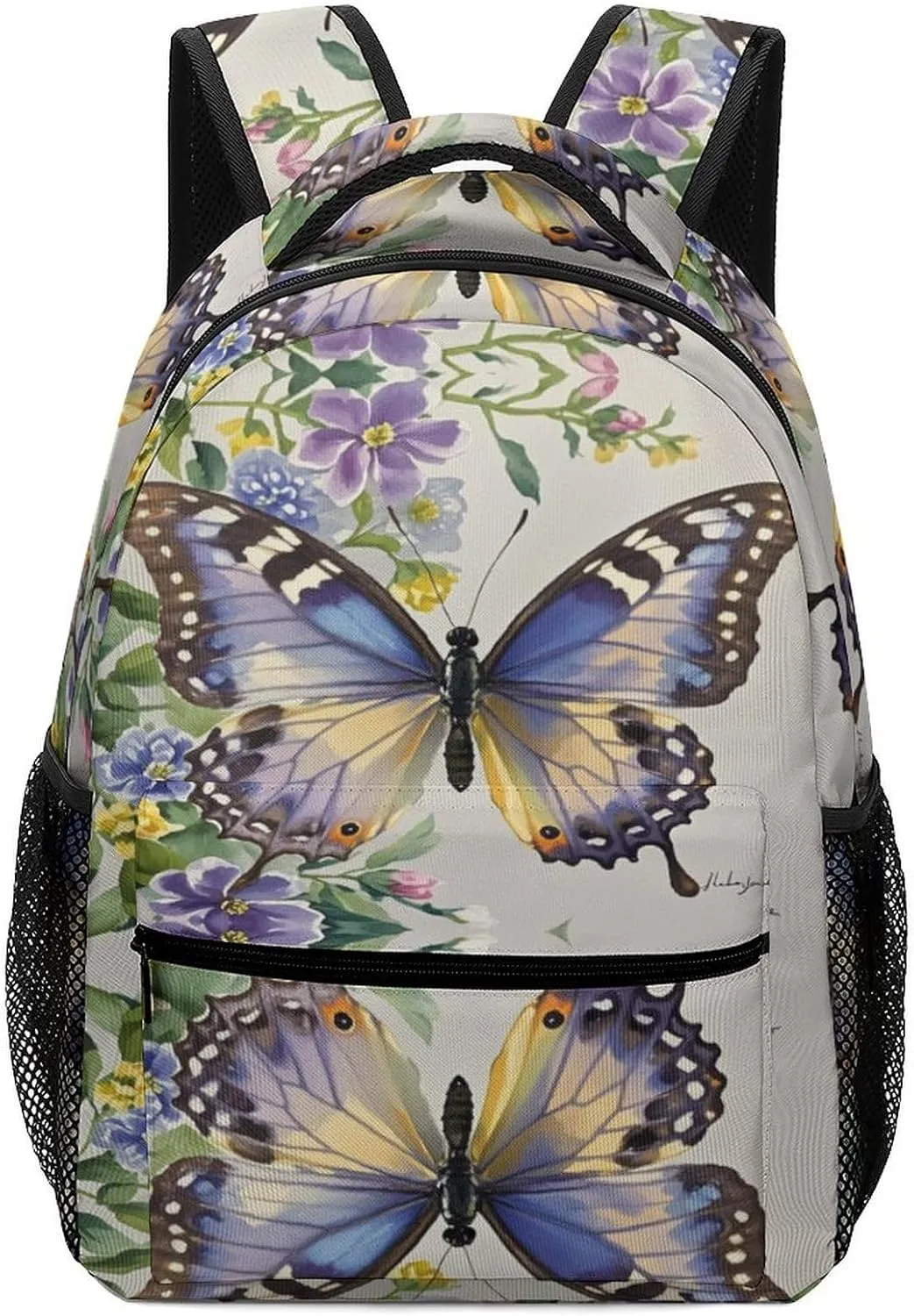 Small Backpacks Personalized Fringed Iris Printing Travel Bag Lightweight Travel Backpack For Women Men