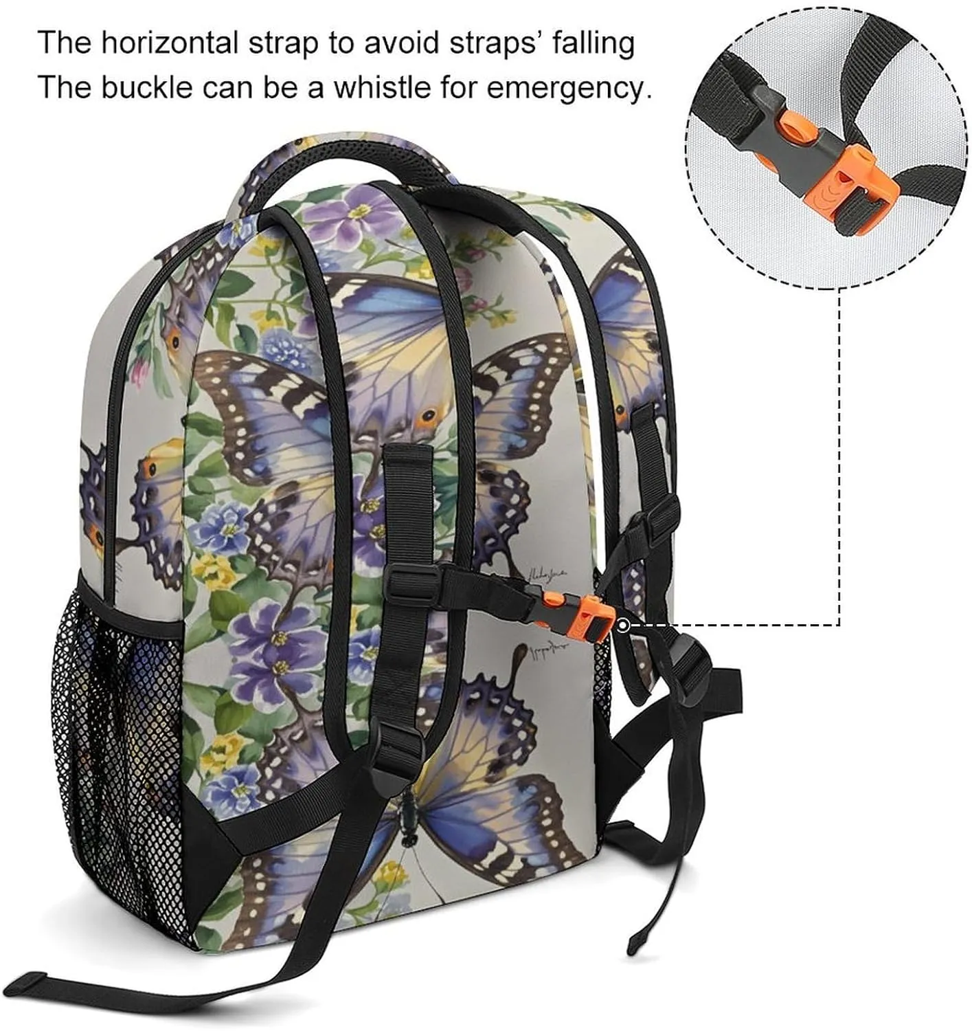 Small Backpacks Personalized Fringed Iris Printing Travel Bag Lightweight Travel Backpack For Women Men