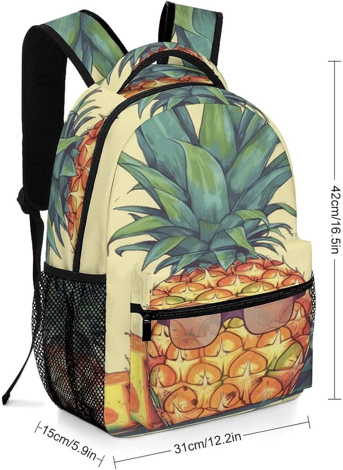 Small Backpacks Personalized Funny Pineapple Printing Travel Bag Lightweight Travel Backpack For Women Men