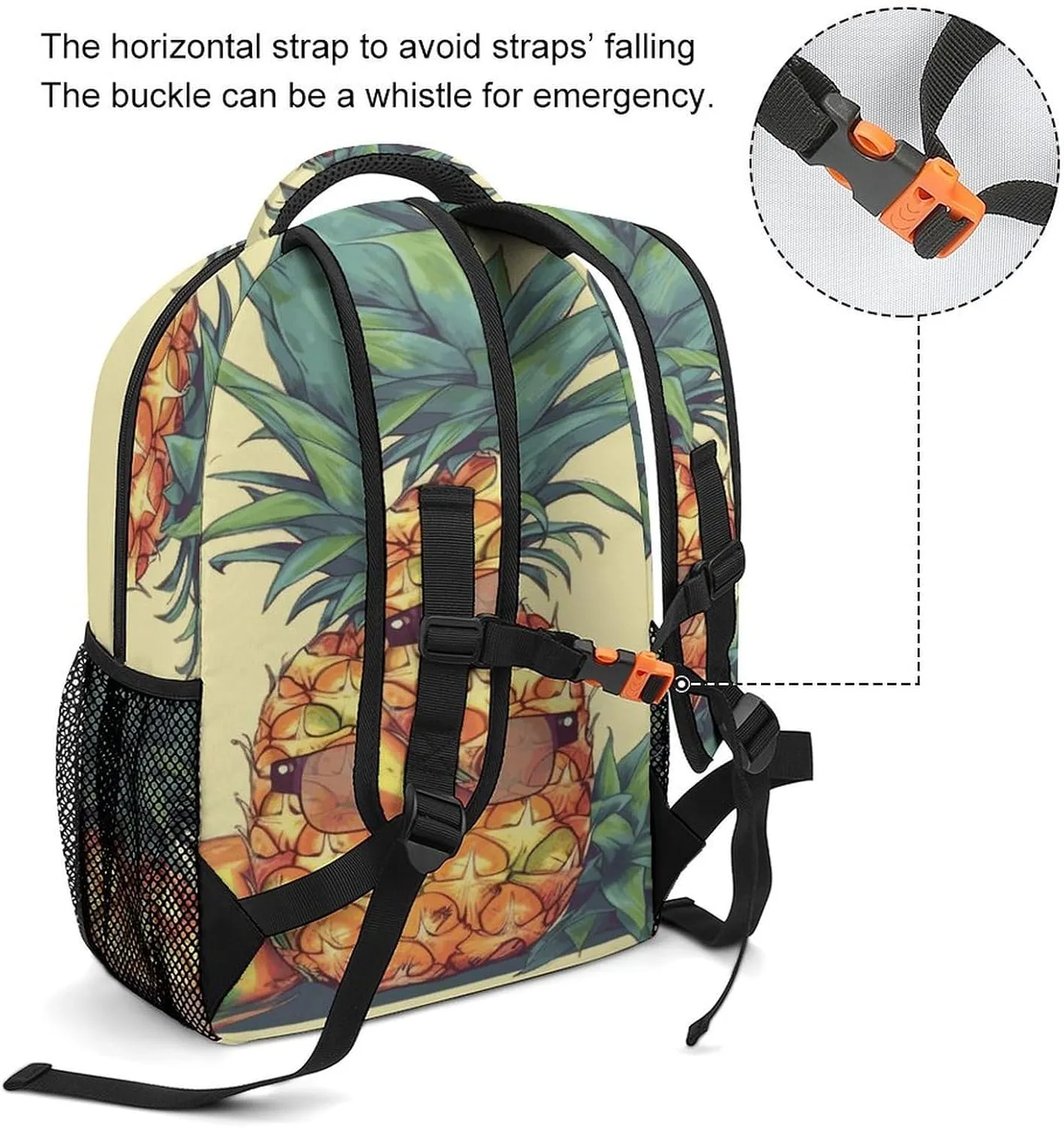 Small Backpacks Personalized Funny Pineapple Printing Travel Bag Lightweight Travel Backpack For Women Men