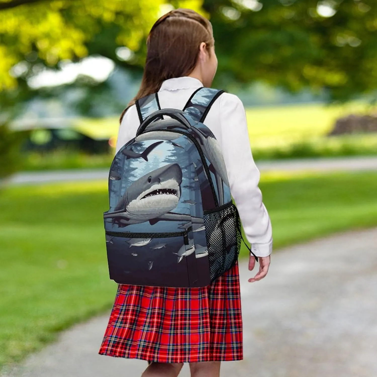 Small Backpacks Personalized Funny Sharks Design Printing Travel Bag Lightweight Travel Backpack For Women Men