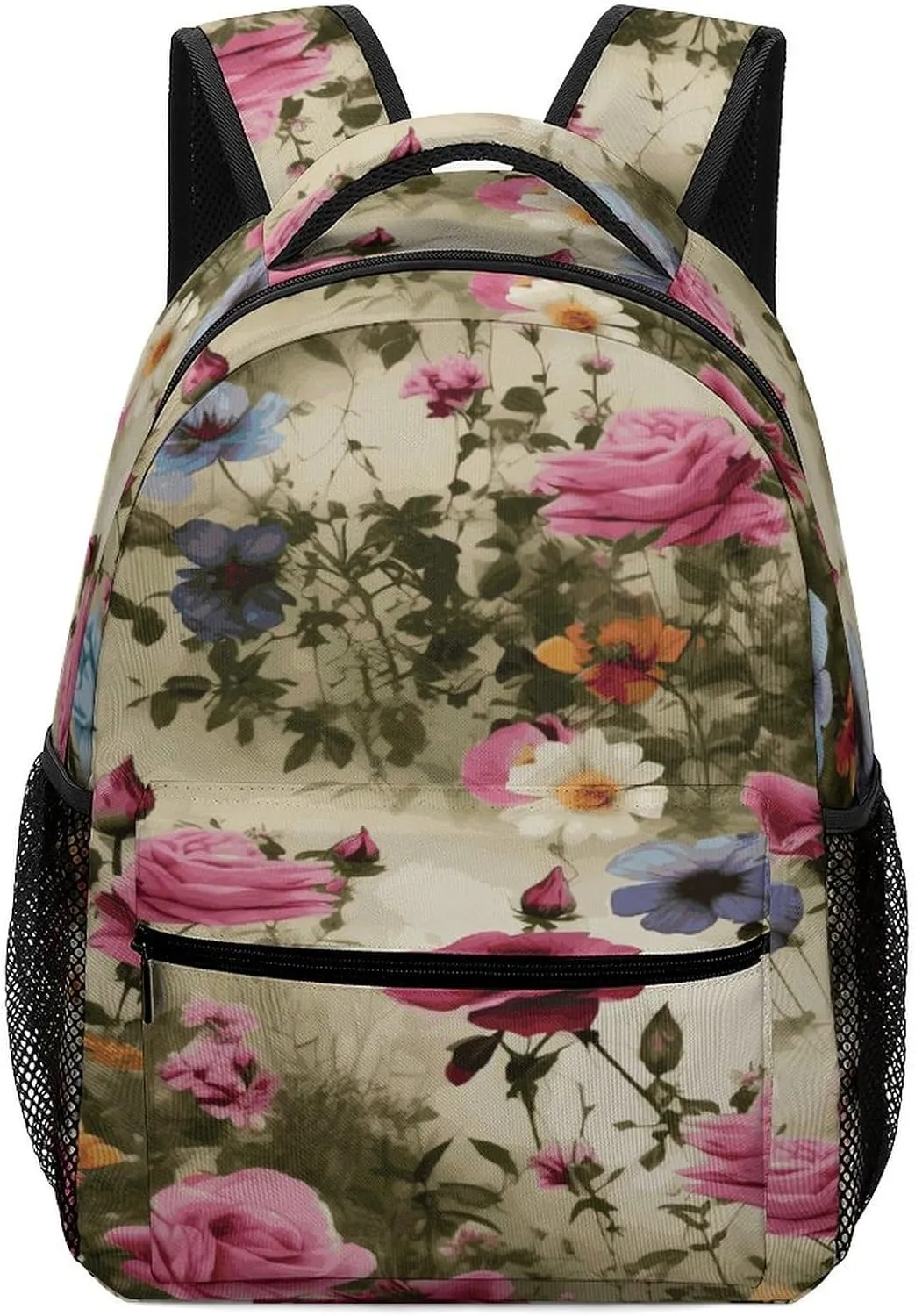 Small Backpacks Personalized Garden Blooming Wildflowers Printing Travel Bag Lightweight Travel Backpack For Women Men