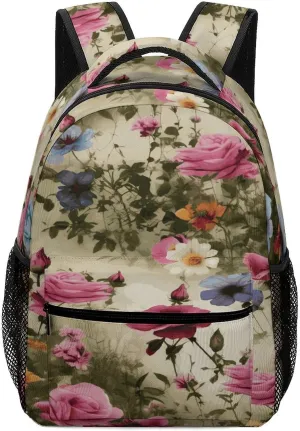 Small Backpacks Personalized Garden Blooming Wildflowers Printing Travel Bag Lightweight Travel Backpack For Women Men