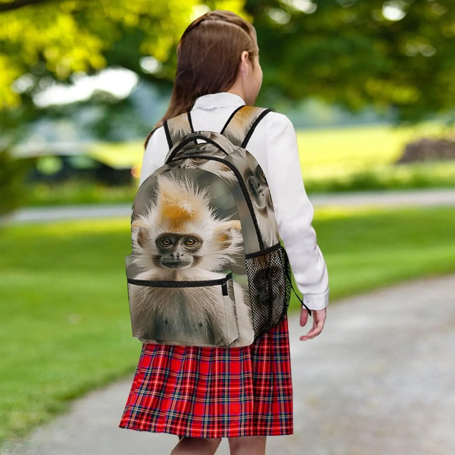 Small Backpacks Personalized Golden Haired Monkey Printing Travel Bag Lightweight Travel Backpack For Women Men
