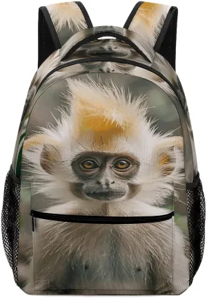 Small Backpacks Personalized Golden Haired Monkey Printing Travel Bag Lightweight Travel Backpack For Women Men