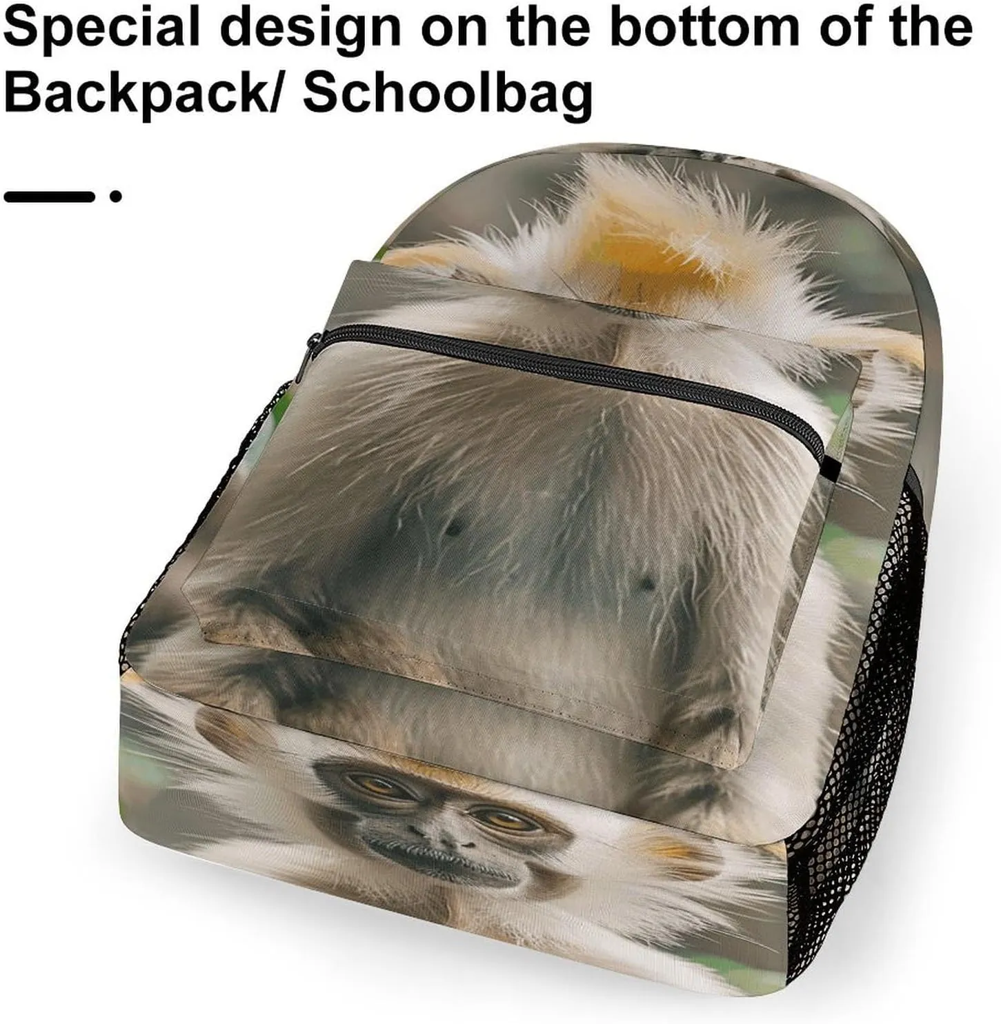 Small Backpacks Personalized Golden Haired Monkey Printing Travel Bag Lightweight Travel Backpack For Women Men
