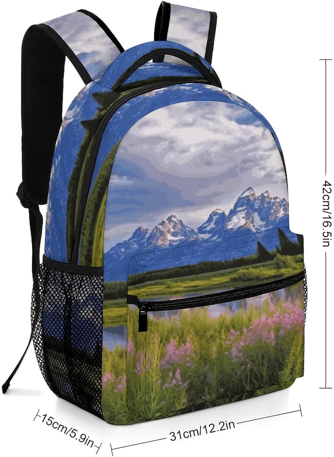 Small Backpacks Personalized Grand Teton Printing Travel Bag Lightweight Travel Backpack For Women Men