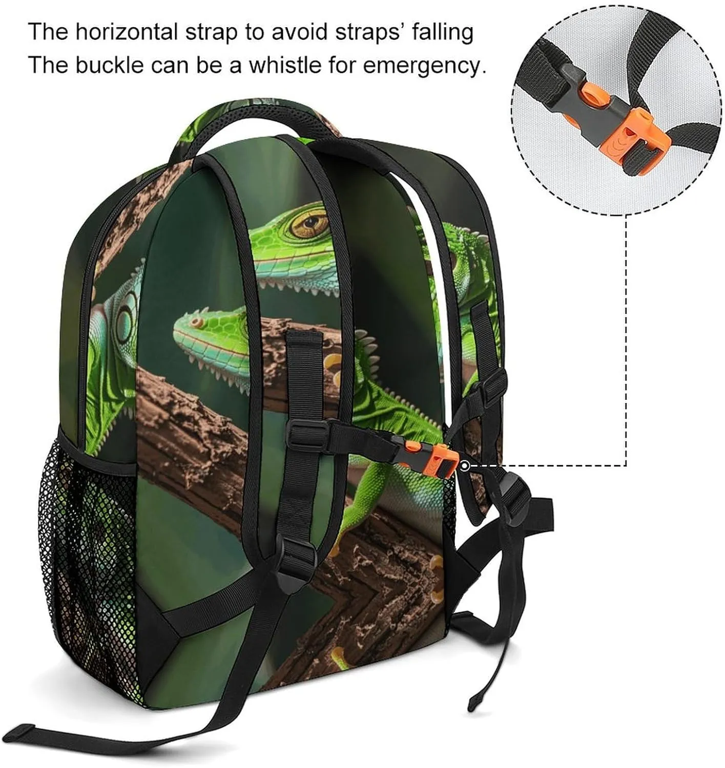 Small Backpacks Personalized Green Geckos Printing Travel Bag Lightweight Travel Backpack For Women Men