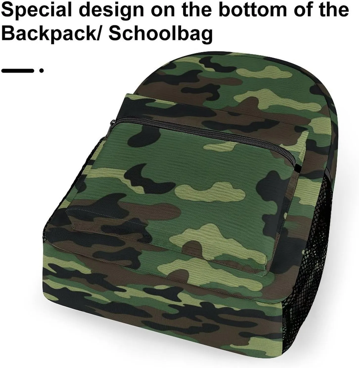 Small Backpacks Personalized Green Military Pattern Printing Travel Bag Lightweight Travel Backpack For Women Men