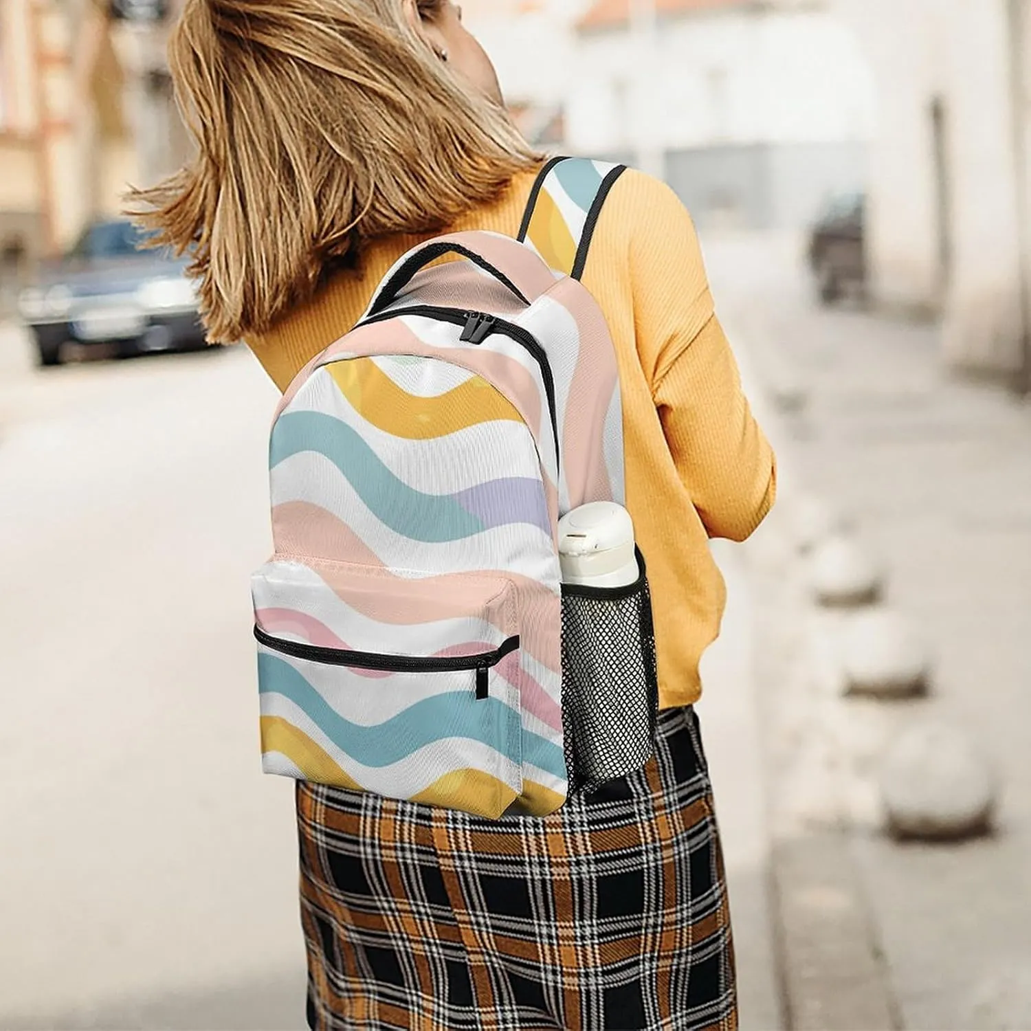 Small Backpacks Personalized Hand Drawn Style Printing Travel Bag Lightweight Travel Backpack For Women Men