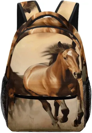Small Backpacks Personalized Horses Printing Travel Bag Lightweight Travel Backpack For Women Men