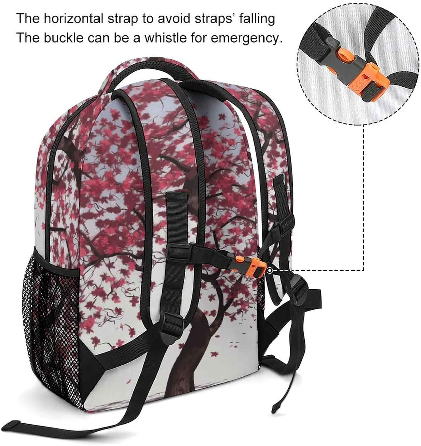 Small Backpacks Personalized Japanese Cherry Tree Printing Travel Bag Lightweight Travel Backpack For Women Men