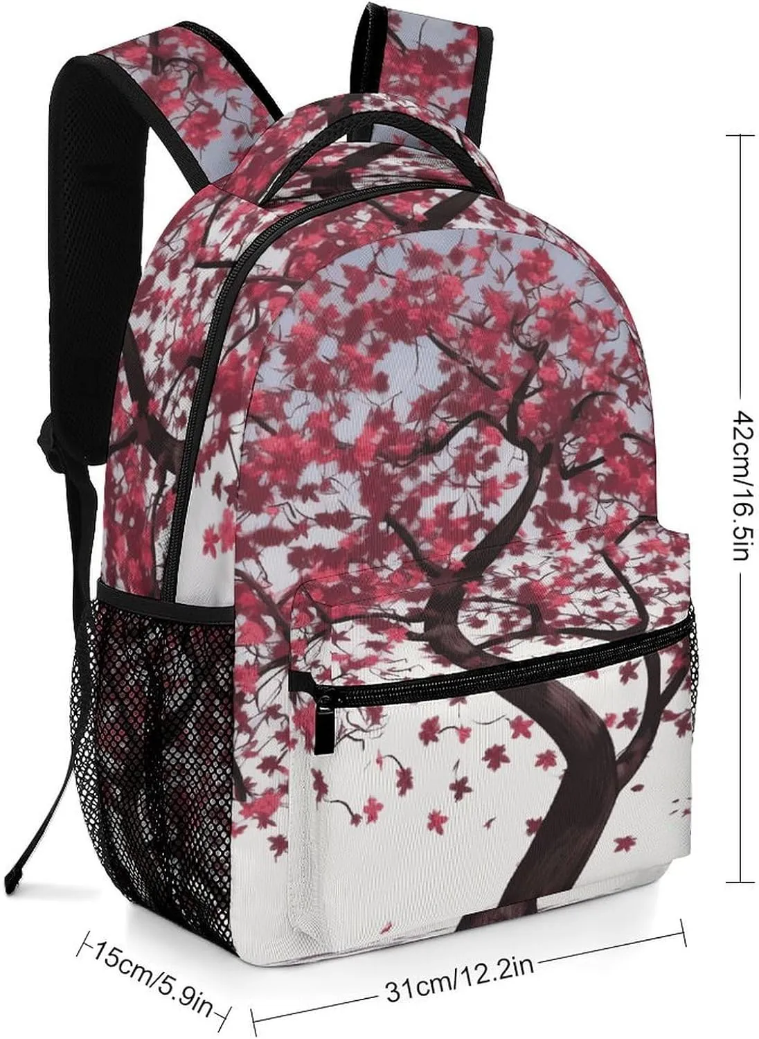 Small Backpacks Personalized Japanese Cherry Tree Printing Travel Bag Lightweight Travel Backpack For Women Men