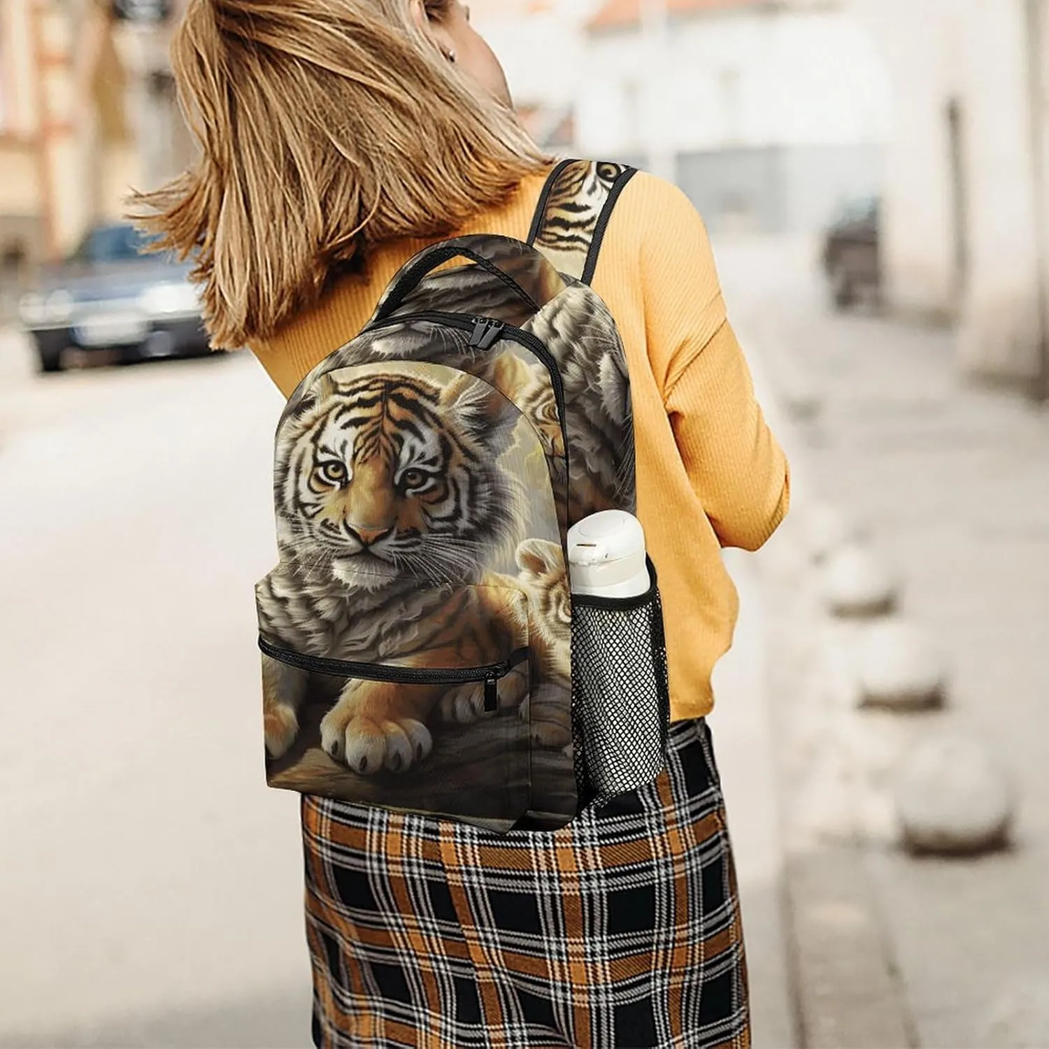 Small Backpacks Personalized Jungle Tigers Printing Travel Bag Lightweight Travel Backpack For Women Men
