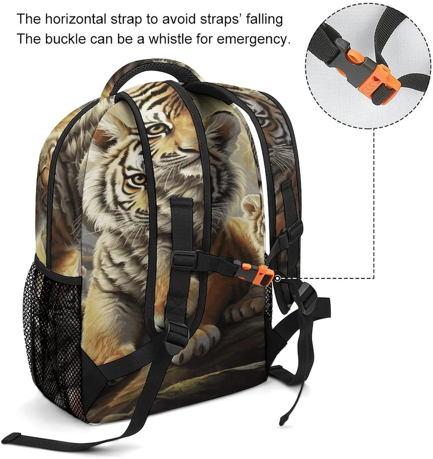 Small Backpacks Personalized Jungle Tigers Printing Travel Bag Lightweight Travel Backpack For Women Men