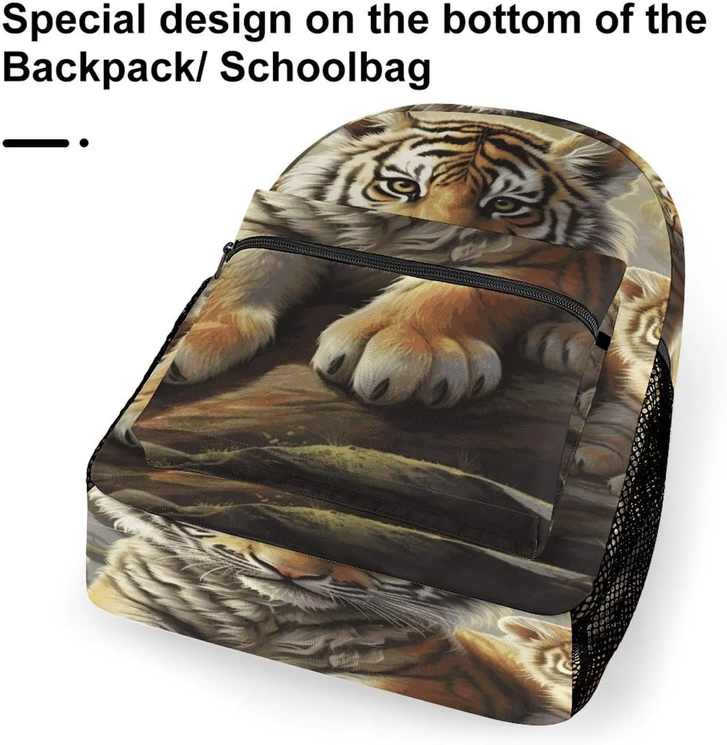 Small Backpacks Personalized Jungle Tigers Printing Travel Bag Lightweight Travel Backpack For Women Men
