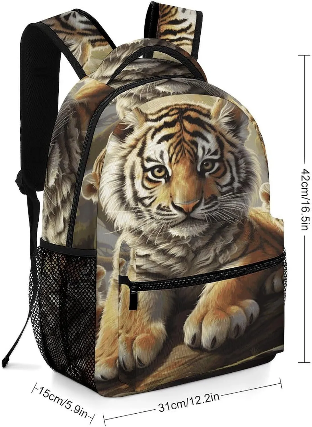 Small Backpacks Personalized Jungle Tigers Printing Travel Bag Lightweight Travel Backpack For Women Men