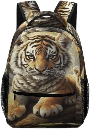 Small Backpacks Personalized Jungle Tigers Printing Travel Bag Lightweight Travel Backpack For Women Men