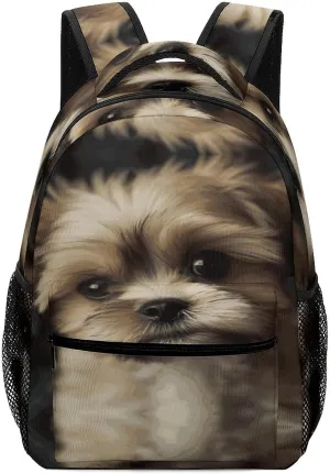 Small Backpacks Personalized Little Dog Printing Travel Bag Lightweight Travel Backpack For Women Men