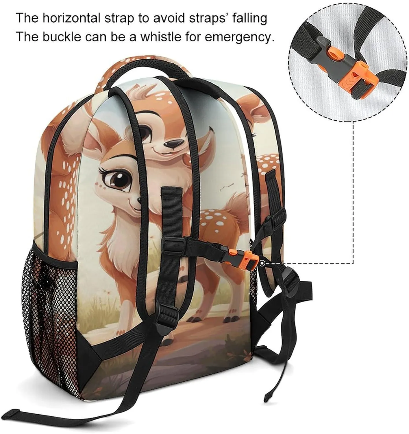 Small Backpacks Personalized Lovely Deer Printing Travel Bag Lightweight Travel Backpack For Women Men