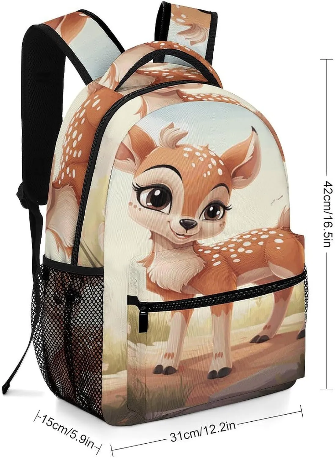 Small Backpacks Personalized Lovely Deer Printing Travel Bag Lightweight Travel Backpack For Women Men