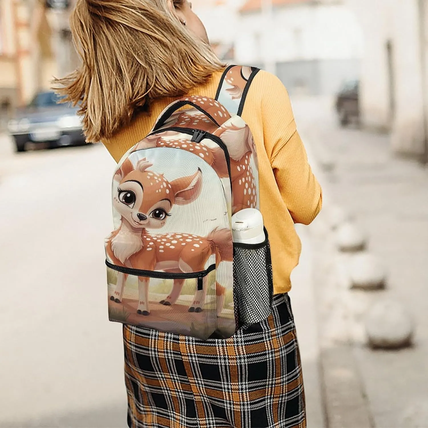 Small Backpacks Personalized Lovely Deer Printing Travel Bag Lightweight Travel Backpack For Women Men