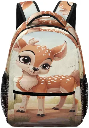 Small Backpacks Personalized Lovely Deer Printing Travel Bag Lightweight Travel Backpack For Women Men
