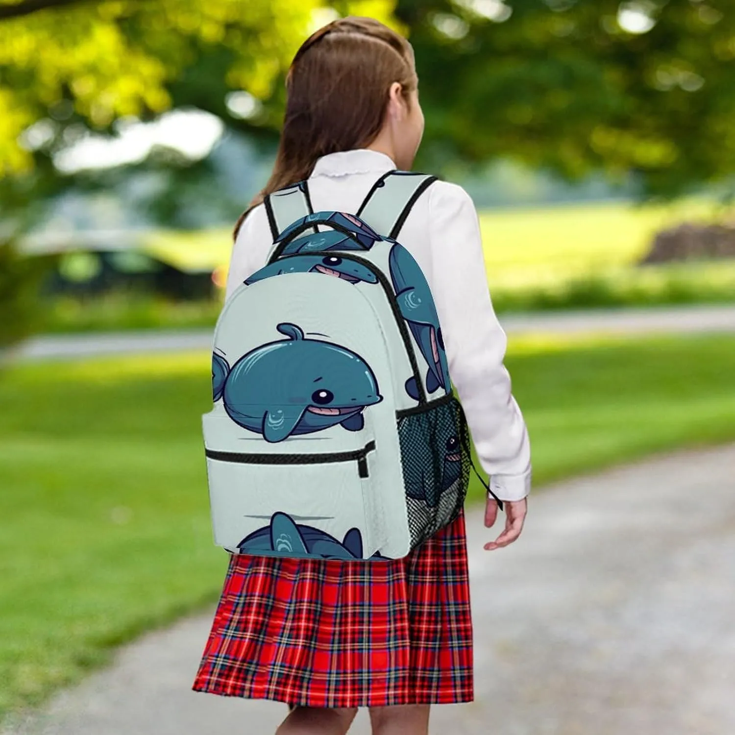 Small Backpacks Personalized Lovely Fat Whale Printing Travel Bag Lightweight Travel Backpack For Women Men