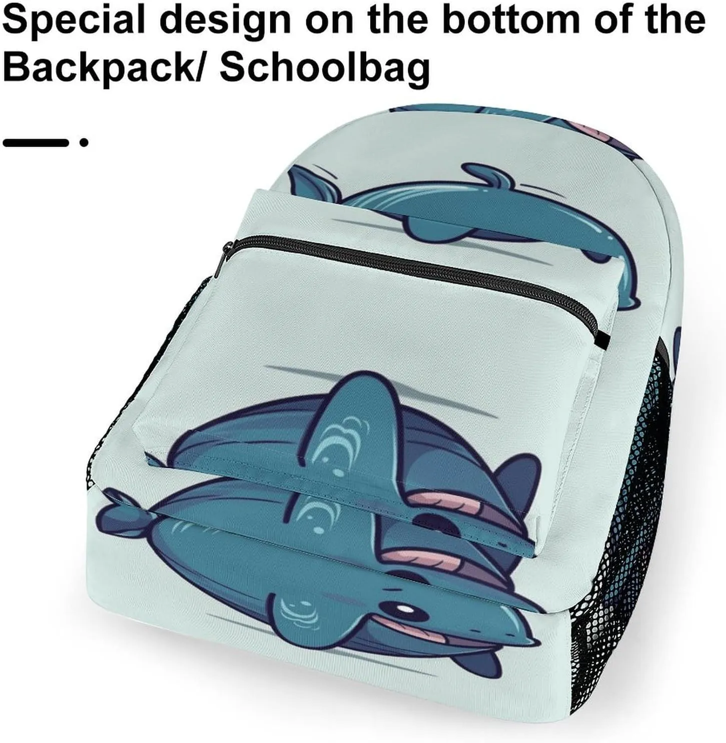 Small Backpacks Personalized Lovely Fat Whale Printing Travel Bag Lightweight Travel Backpack For Women Men