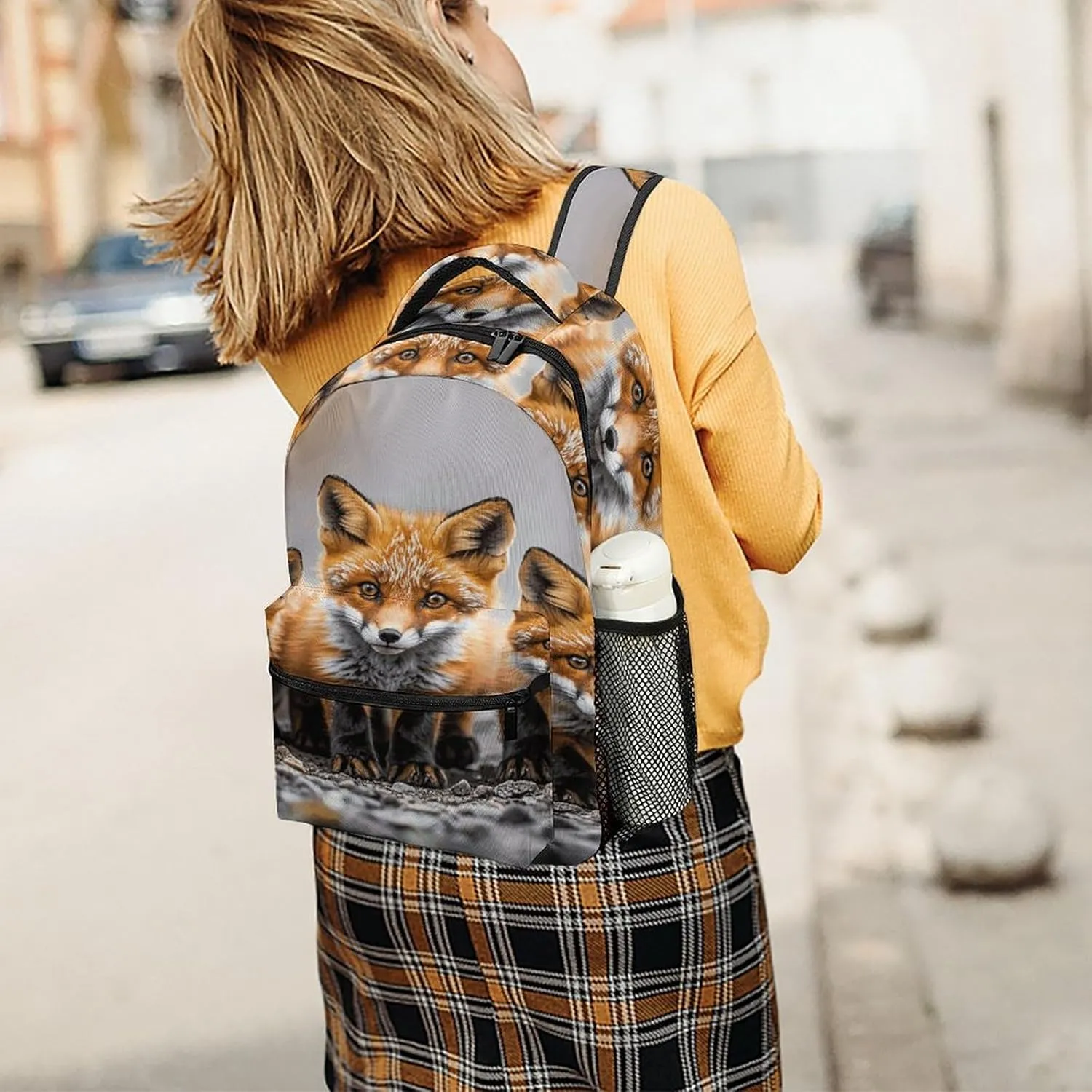 Small Backpacks Personalized Many Foxes Printing Travel Bag Lightweight Travel Backpack For Women Men