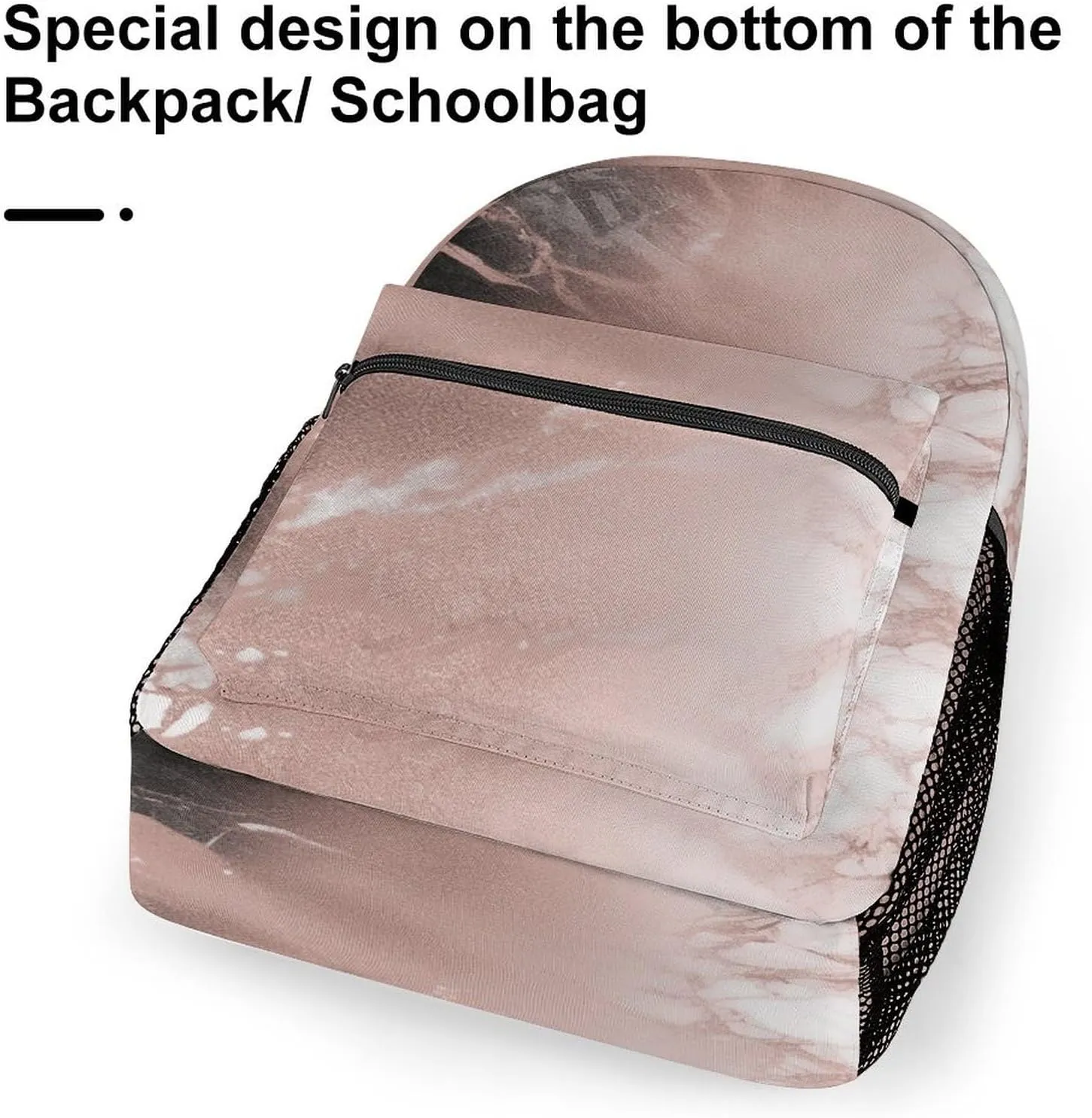 Small Backpacks Personalized Marble Color Rose Gold Printing Travel Bag Lightweight Travel Backpack For Women Men