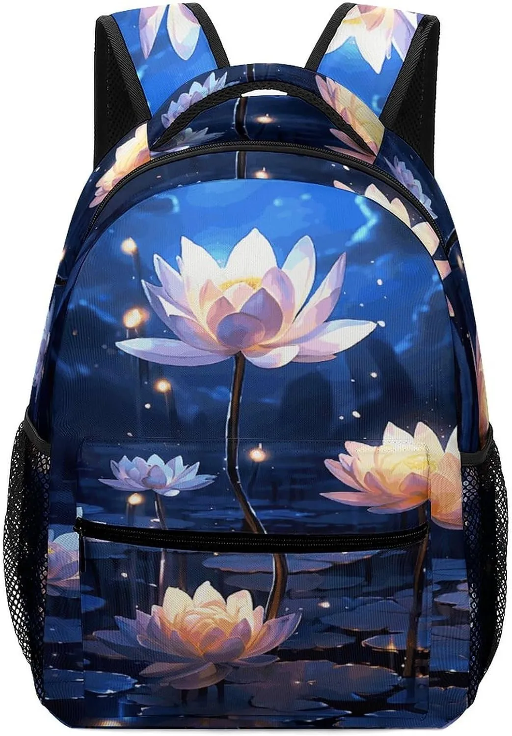 Small Backpacks Personalized Night Flowers Printing Travel Bag Lightweight Travel Backpack For Women Men
