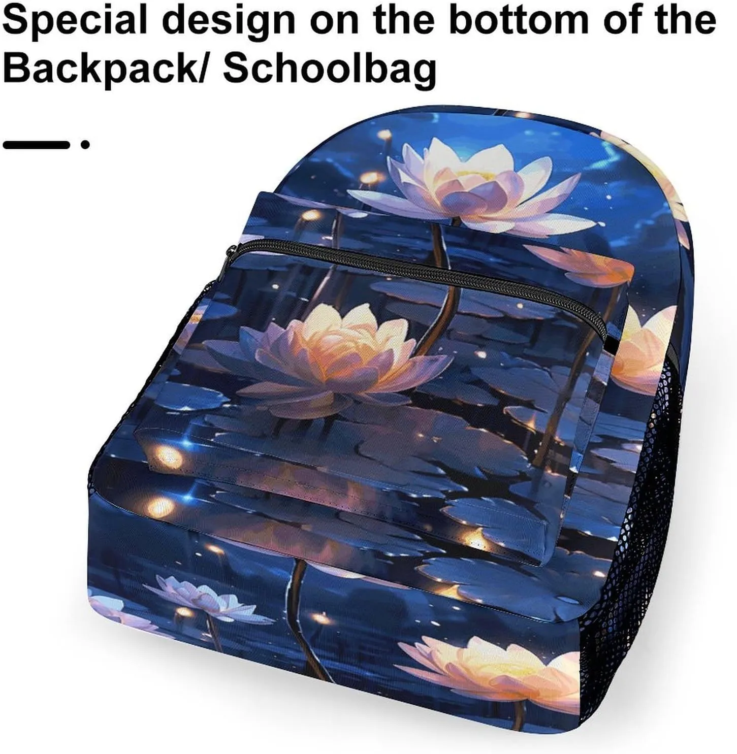 Small Backpacks Personalized Night Flowers Printing Travel Bag Lightweight Travel Backpack For Women Men